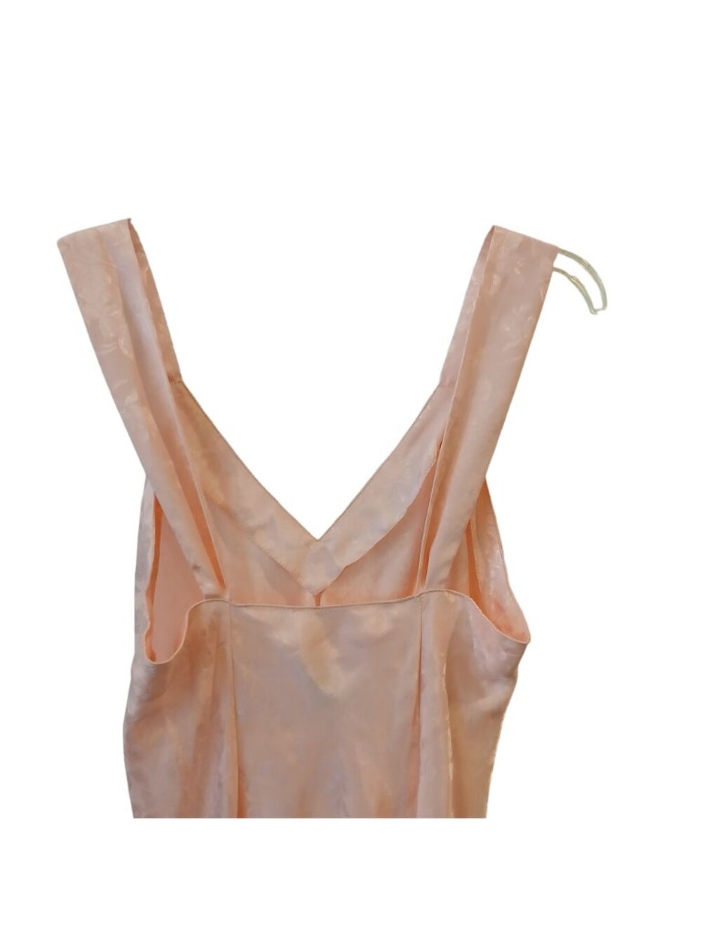 Morgan Taylor Womens Medium V-Neck Evening Gown Pink Nightgown Satin #i-4 - Picture 7 of 9